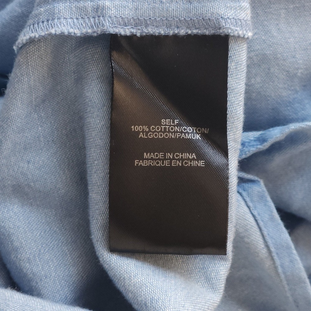 TIBI Off-The-Shoulder Blue Chambray Tunic Dress sz 10 Coastal Luxury Clean $295 - Picture 8 of 9